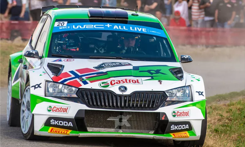 Skoda Fabia Rally2 Evo finished second at the Ypres Rally